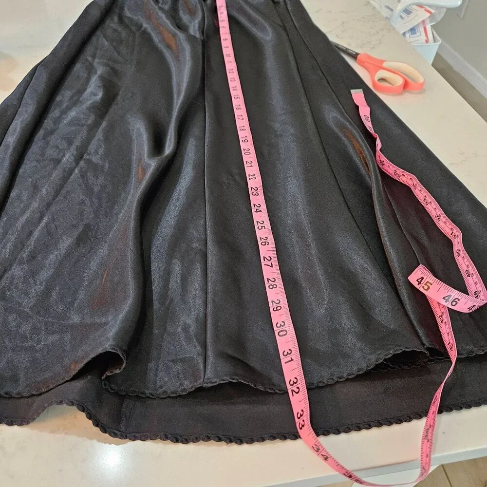 Judith Hart Black Full-Length Slip Skirt XL Vintage Polyester - Picture 9 of 10